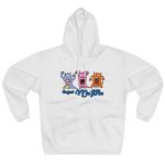 Sudadera con capucha cerrada - Blanco - Camiseta «Caçar MoPis» sobre fondo negro