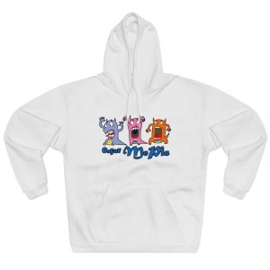 Sudadera con capucha cerrada - Blanco - Camiseta «Caçar MoPis» sobre fondo negro