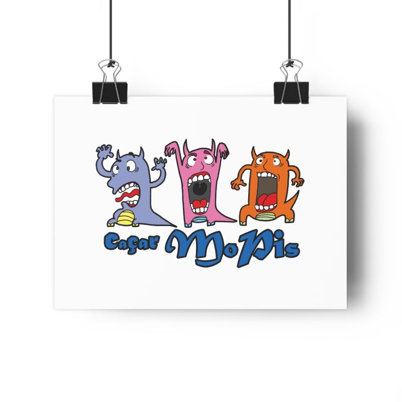 Lamina Giclee - Camiseta «Caçar MoPis» sobre fondo negro Lamina Giclee - Camiseta «Caçar MoPis» sobre fondo negro