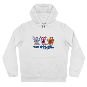 Sudadera con capucha King - Blanco - Camiseta «Caçar MoPis» sobre fondo negro