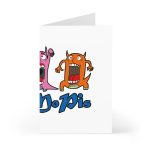 Tarjetas de felicitacion (7 uds.) - Camiseta «Caçar MoPis» sobre fondo negro