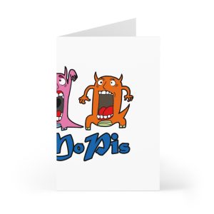 Tarjetas de felicitacion (7 uds.) - Camiseta «Caçar MoPis» sobre fondo negro