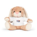 Peluche con camiseta - Blanco - Camiseta «Caçar MoPis» sobre fondo negro