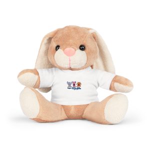 Peluche con camiseta - Blanco - Camiseta «Caçar MoPis» sobre fondo negro