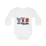 Body bebe manga larga organico - Blanco - Camiseta «Caçar MoPis» sobre fondo negro