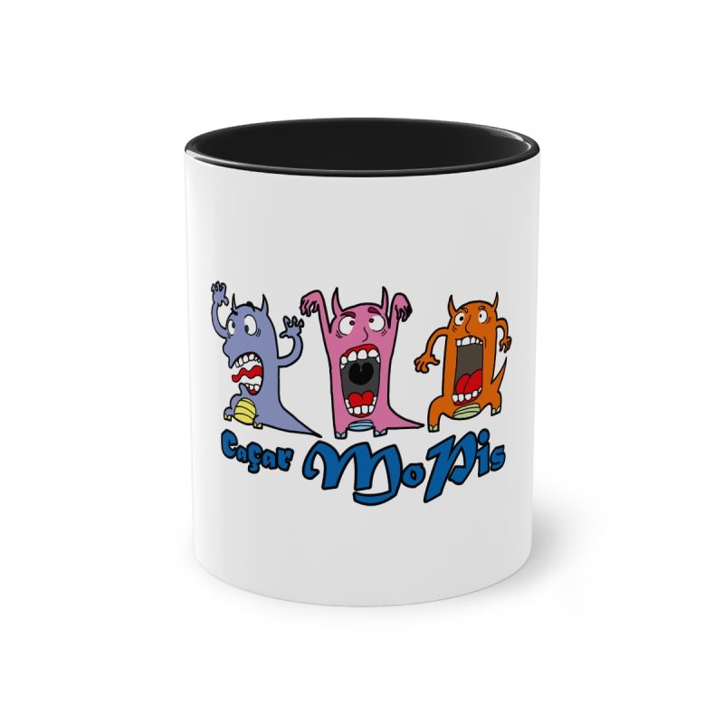 Taza bicolor - Negro - Camiseta «Caçar MoPis» sobre fondo negro Taza bicolor - Negro - Camiseta «Caçar MoPis» sobre fondo negro