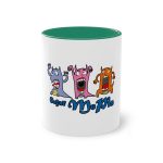 Taza bicolor - Verde oscuro - Camiseta «Caçar MoPis» sobre fondo negro Taza bicolor - Verde oscuro - Camiseta «Caçar MoPis» sobre fondo negro