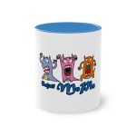 Taza bicolor - Azul claro - Camiseta «Caçar MoPis» sobre fondo negro Taza bicolor - Azul claro - Camiseta «Caçar MoPis» sobre fondo negro