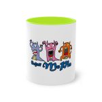Taza bicolor - Verde claro - Camiseta «Caçar MoPis» sobre fondo negro Taza bicolor - Verde claro - Camiseta «Caçar MoPis» sobre fondo negro