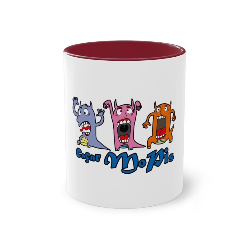 Taza bicolor - Granate - Camiseta «Caçar MoPis» sobre fondo negro