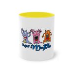 Taza bicolor - Amarillo - Camiseta «Caçar MoPis» sobre fondo negro Taza bicolor - Amarillo - Camiseta «Caçar MoPis» sobre fondo negro