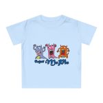 Camiseta de bebe - Azul empolvado - Camiseta «Caçar MoPis» sobre fondo negro Camiseta de bebe - Azul empolvado - Camiseta «Caçar MoPis» sobre fondo negro