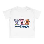 Camiseta de bebe - Blanco - Camiseta «Caçar MoPis» sobre fondo negro Camiseta de bebe - Blanco - Camiseta «Caçar MoPis» sobre fondo negro