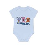 Body bebe manga corta organico - Azul empolvado - Camiseta «Caçar MoPis» sobre fondo negro