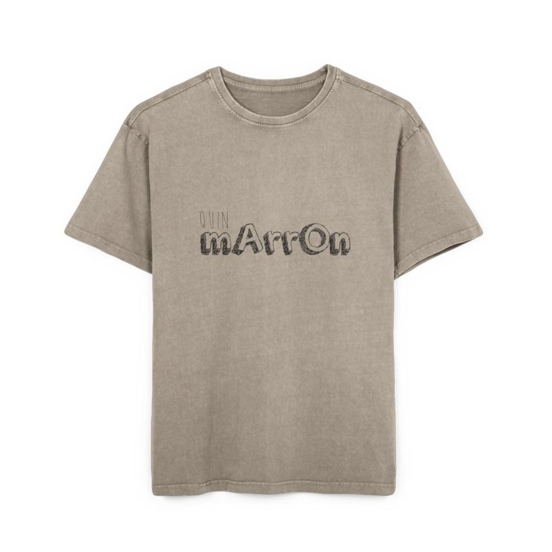 Camiseta oversize lavado acido - Caqui oscuro - Camiseta «Quin marrón»