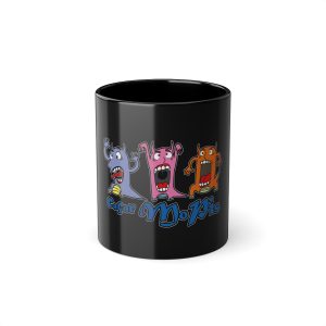 Taza negra 325 ml - Negro - Camiseta «Caçar MoPis» sobre fondo negro