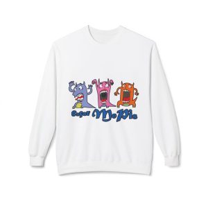 Sudadera Softstyle cuello redondo - Blanco - Camiseta «Caçar MoPis» sobre fondo negro