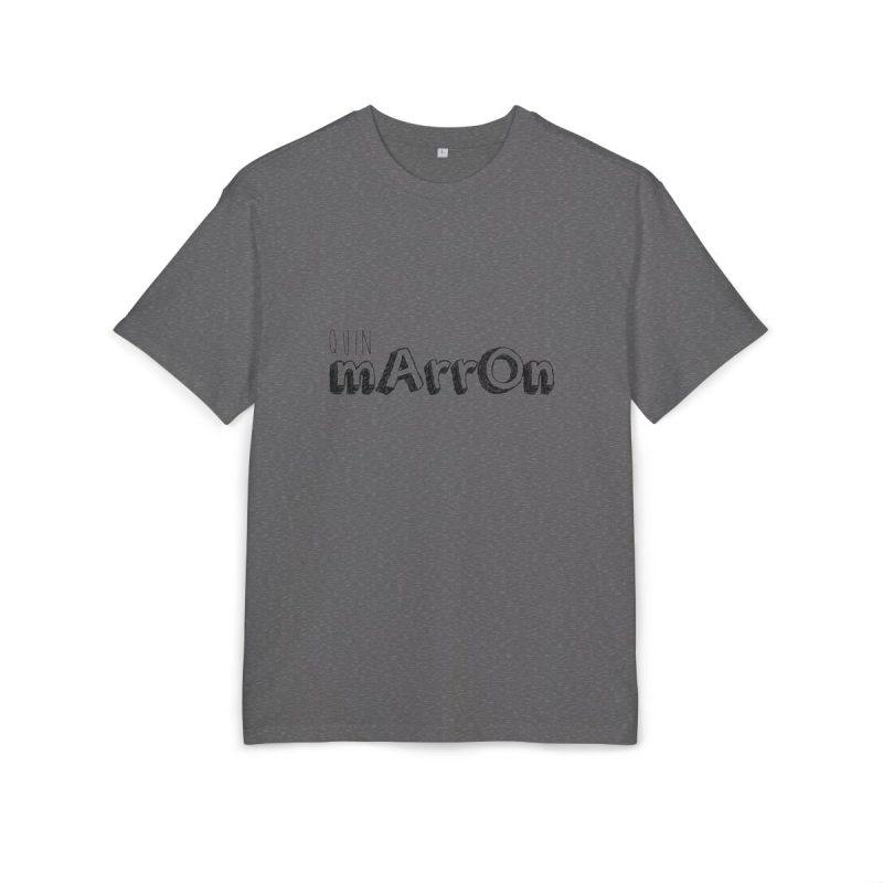 Camiseta oversize gruesa - Gris marengo jaspeado - Camiseta «Quin marrón»