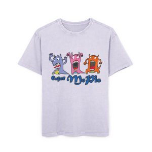 Camiseta oversize lavado acido - Lila suave - Camiseta «Caçar MoPis» sobre fondo negro