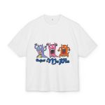 Camiseta box ultra gruesa - Blanco - Camiseta «Caçar MoPis» sobre fondo negro