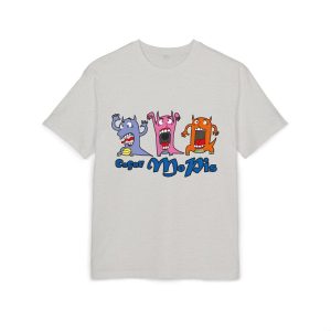 Camiseta oversize gruesa - Gris jaspeado claro - Camiseta «Caçar MoPis» sobre fondo negro