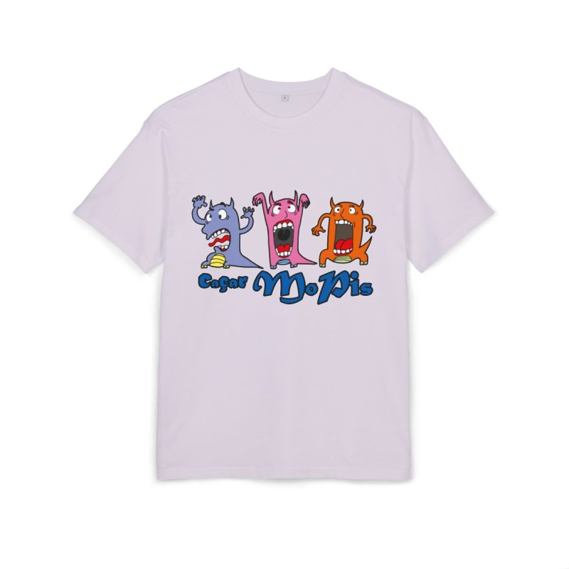Camiseta oversize gruesa - Lila - Camiseta «Caçar MoPis» sobre fondo negro