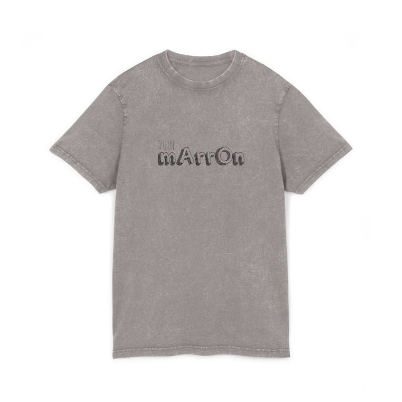 Camiseta lavado acido cuello redondo - Gris asfalto - Camiseta «Quin marrón»
