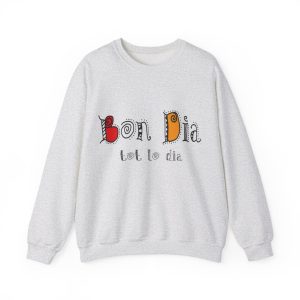 Sudadera cuello redondo - Gris ceniza - Camiseta Bon dia tot lo dia