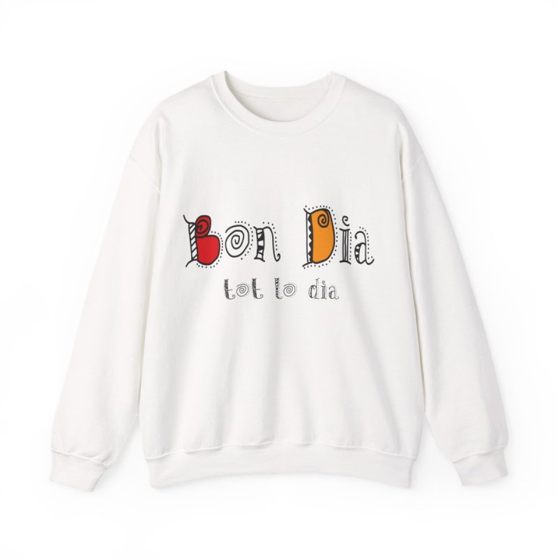 Sudadera cuello redondo - Blanco - Camiseta Bon dia tot lo dia