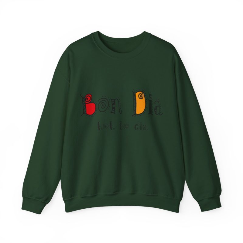Sudadera cuello redondo - Verde bosque - Camiseta Bon dia tot lo dia