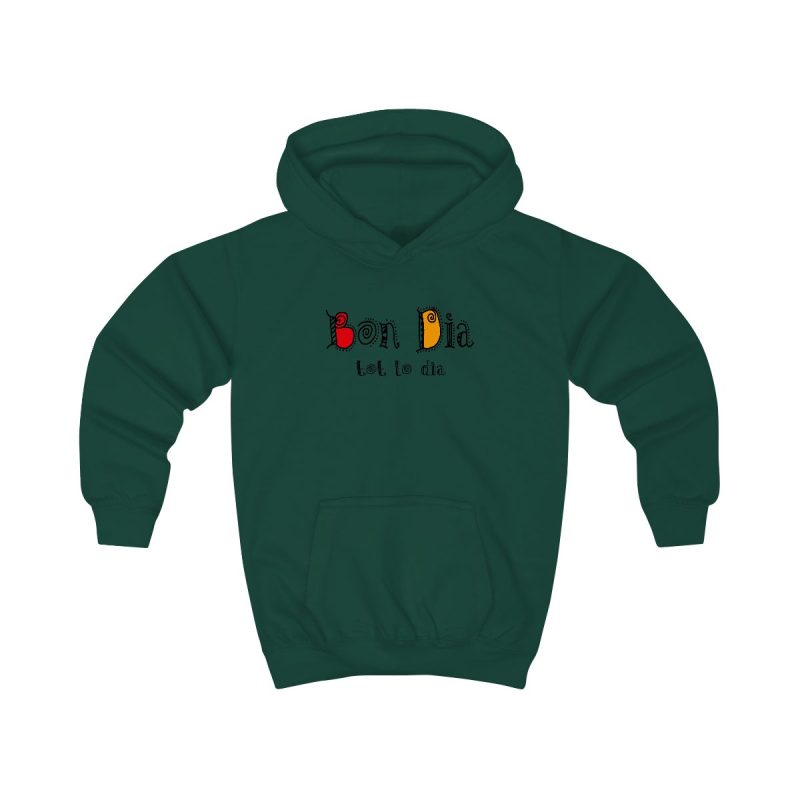 Sudadera con capucha infantil - Verde botella - Camiseta Bon dia tot lo dia