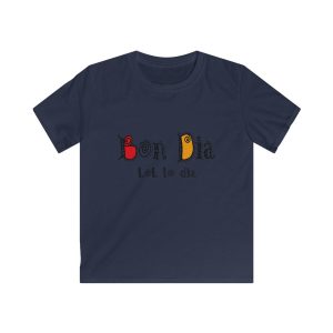Camiseta infantil Softstyle - Azul marino - Camiseta Bon dia tot lo dia
