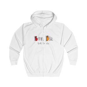 Sudadera con capucha y cremallera - Blanco artico - Camiseta Bon dia tot lo dia