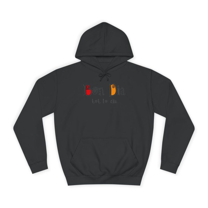 Sudadera universitaria - Negro azabache - Camiseta Bon dia tot lo dia