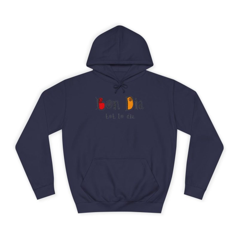 Sudadera universitaria - Azul marino Oxford - Camiseta Bon dia tot lo dia