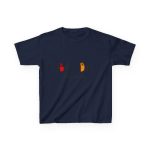 Camiseta infantil algodon grueso - Azul marino - Camiseta Bon dia tot lo dia