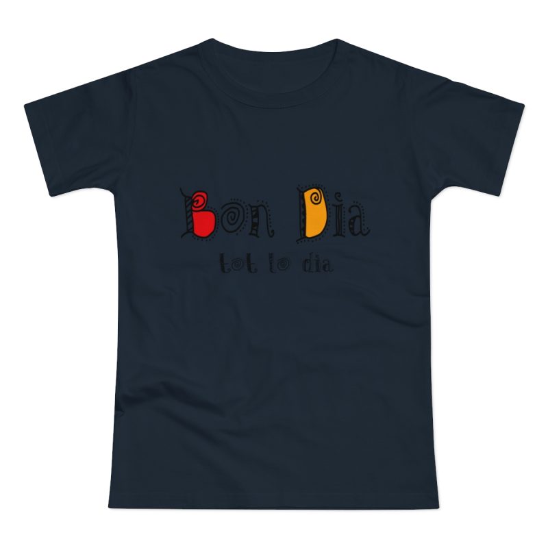Camiseta mujer punto liso - Azul marino - Camiseta Bon dia tot lo dia Camiseta mujer punto liso - Azul marino - Camiseta Bon dia tot lo dia
