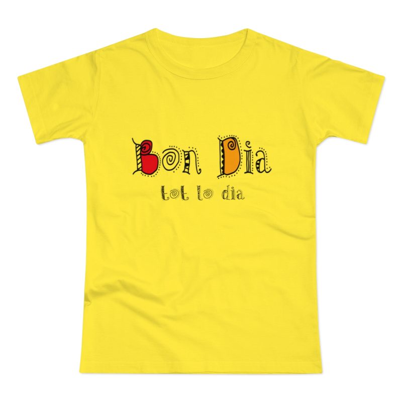 Camiseta mujer punto liso - Amarillo solar - Camiseta Bon dia tot lo dia