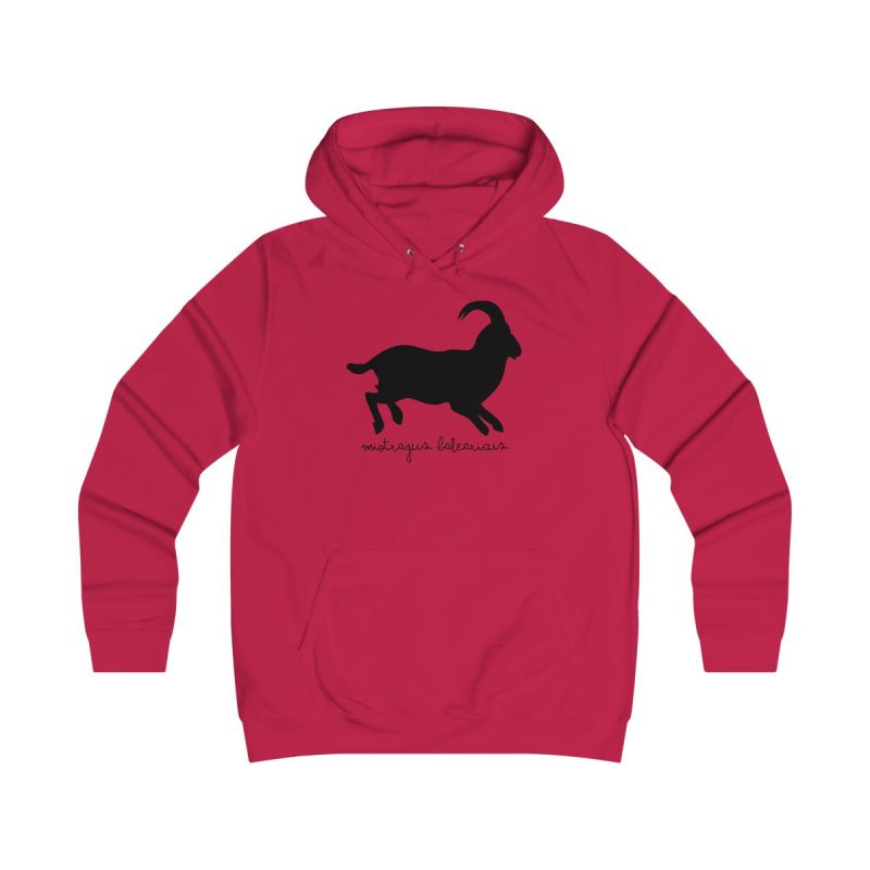 Sudadera universitaria mujer - Rojo fuego - Miotragus balearicus