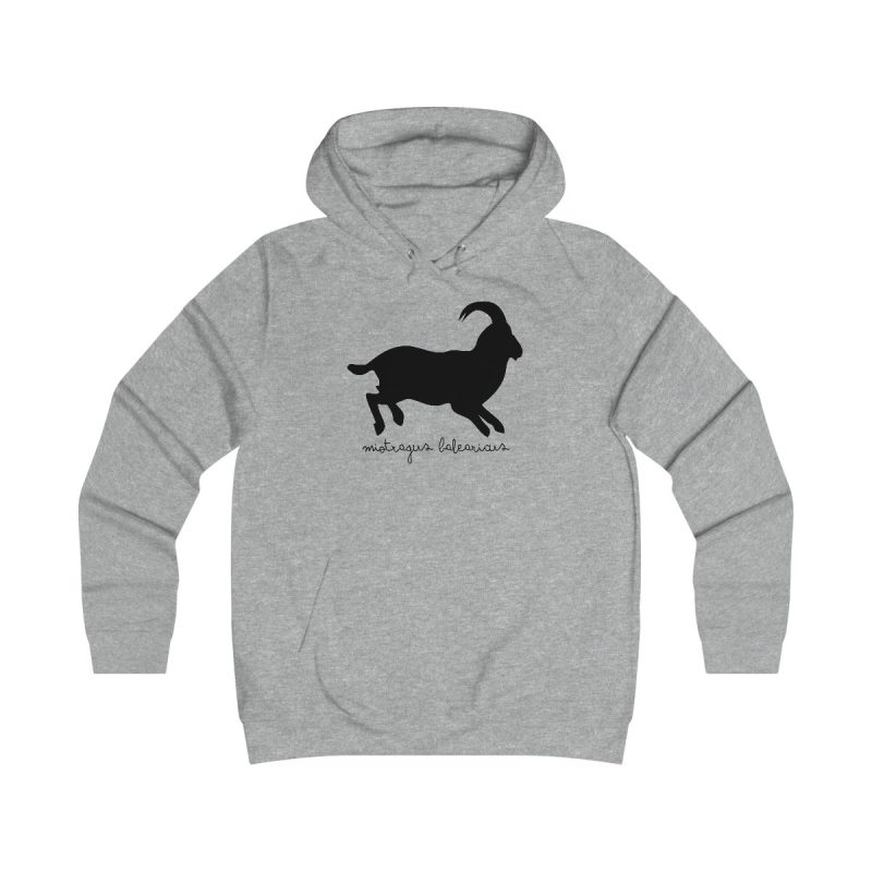 Sudadera universitaria mujer - Gris jaspeado claro - Miotragus balearicus
