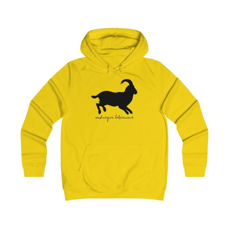 Sudadera universitaria mujer - Amarillo sol - Miotragus balearicus