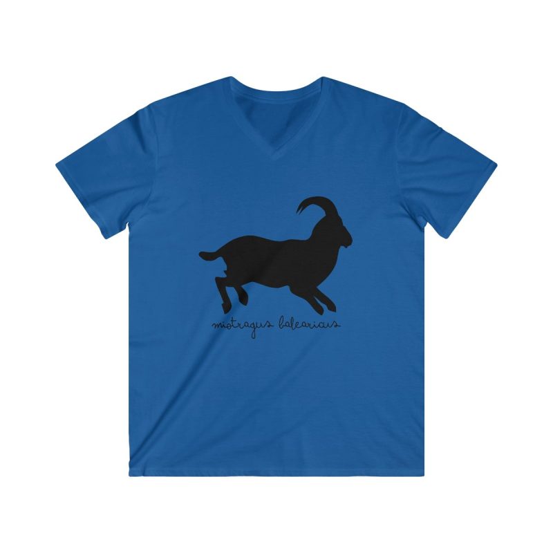 Camiseta hombre entallada cuello de pico - Azul royal - Miotragus balearicus