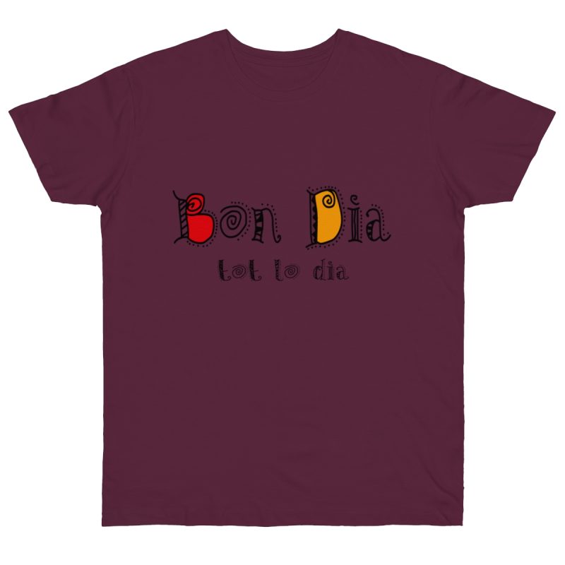 Camiseta punto liso - Burdeos - Camiseta Bon dia tot lo dia