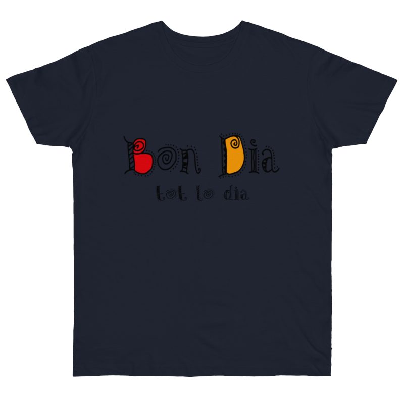 Camiseta punto liso - Azul marino - Camiseta Bon dia tot lo dia