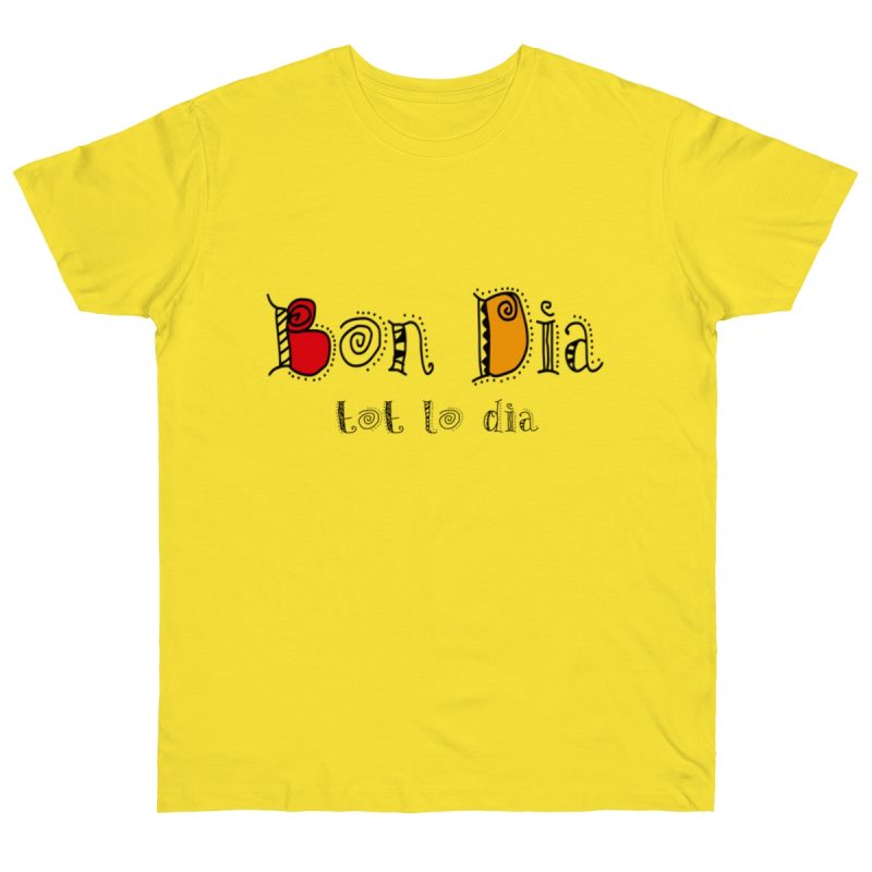 Camiseta punto liso - Amarillo solar - Camiseta Bon dia tot lo dia