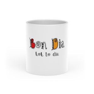 Taza con asa de corazon - Blanco - Camiseta Bon dia tot lo dia