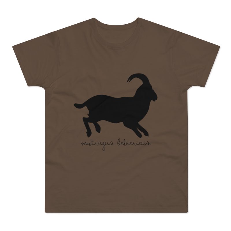 Camiseta hombre punto liso - Marron chocolate - Miotragus balearicus