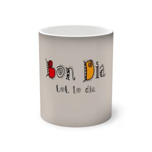 Taza magica que cambia de color - Negro - Camiseta Bon dia tot lo dia