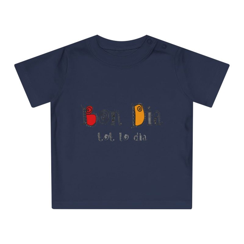 Camiseta de bebe - Azul marino nautico - Camiseta Bon dia tot lo dia