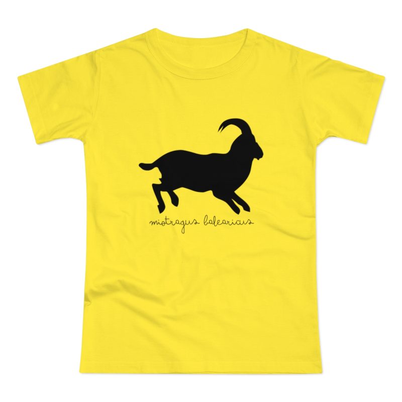 Camiseta mujer punto liso - Amarillo solar - Miotragus balearicus